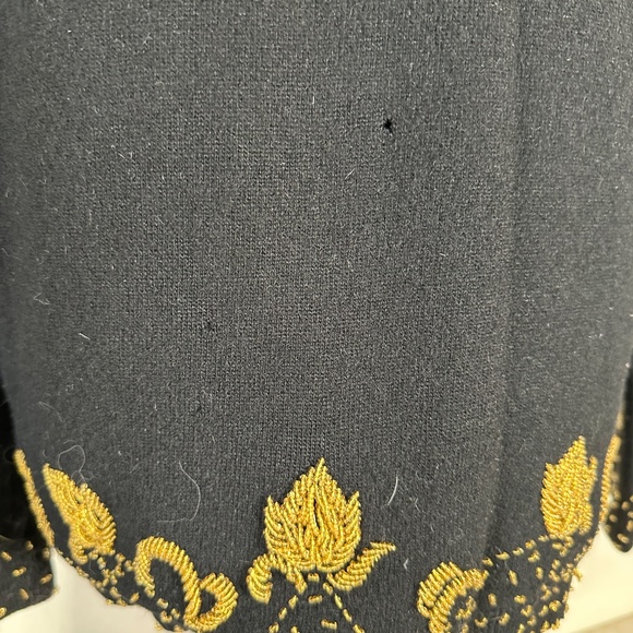 Vintage Black Cashmere Gold Beaded Cardigan (UL42) Regal Monarchy Design READ - Picture 6 of 14